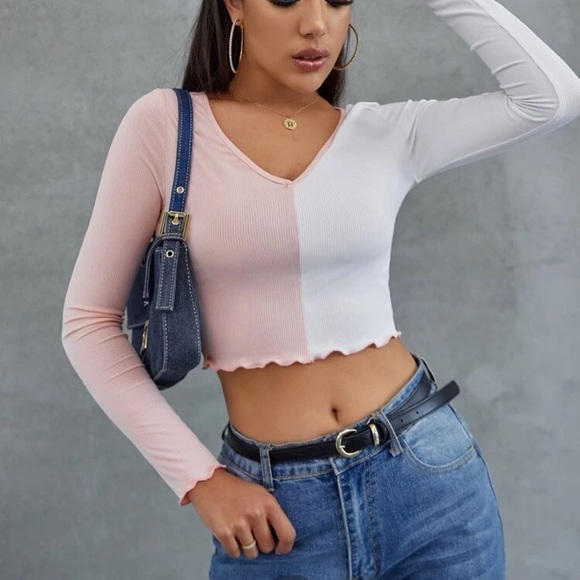 brand new color block long sleeve tee!! - Picture 7 of 7